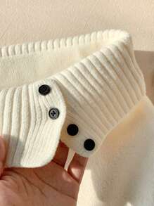 Comfortcana Women's Summer Button Decor Low Waist Folded Knit Shorts In Fall/Winter