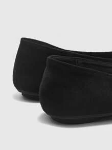 CUCCOO BIZCHIC أحذية نسائية مسطحة بشكل إصبعي لأسلوب الحياة اليومي البسيط - الأسود - مشاهدة 8