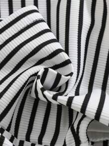 SHEIN Baby Girl Colorful Striped Polo Neck Sleeveless Top, Spring/Summer - Multicolor - View 4