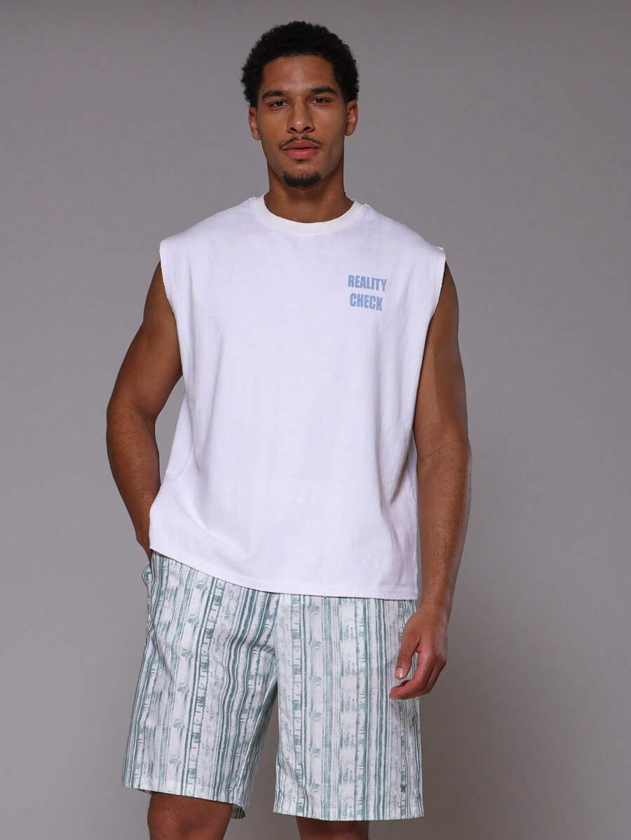 Musero 超大图案无袖标语背心春夏款 - 白色 - 查看 1