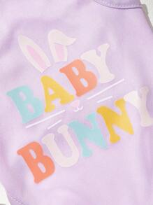 PETSIN 1pc Pet Cat Or Dog General Purple Baby Bunny Cute Print Comfortable Breathable Dog Vest - Red - View 6