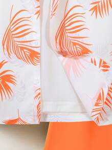 Casual Cool Teenage Boys Long Sleeve Hoodies And Pants Suit, School, Campus, College - Orange - View 3