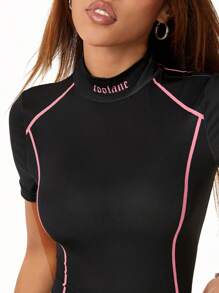 Coolane Personalized Functional Streetwear Chic Bodysuit, Essential For Fashionable Ladies - Black - View 2