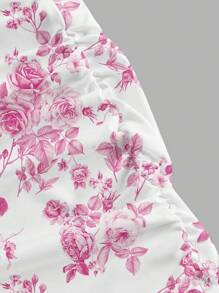 SHEIN MOD Women Floral Print Mid Waist Mini Ruched Bodycon Skirt, Suitable For Spring & Summer - Pink - View 5