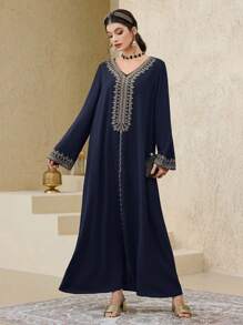 Al Najma Vestido largo de mujer de estilo turco y túnica árabe tradicional Abaya, Kaftan y Jalabiya, Modesto