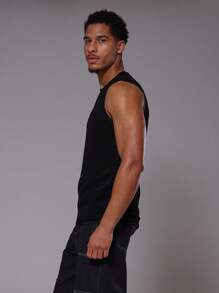 Musero Mesh Sleeveless Vest Tank Top For Spring Summer Holiday - Black - View 2