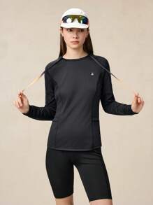 OutZeal Women Cool Touch UV Protection Watch Window Pockets Long Sleeve Outdoor Sweatshirt Hiking Summer - Black - View 10