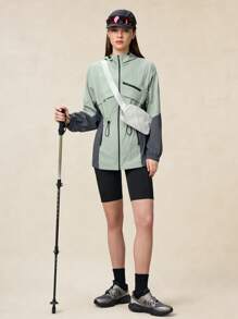 OutZeal Woman Lightweight Cooling Nylon Drawstring Waist Sun Protection Outdoor Jacket With Zipper Pockets Explore Outdoor Hiking