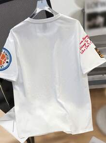 Manfinity Joysei 男士简约字母与兔子图案短袖圆领 T 恤