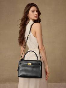 MOTF PREMIUM PU LEATHER COMMUTE HANDBAG - Black - View 6