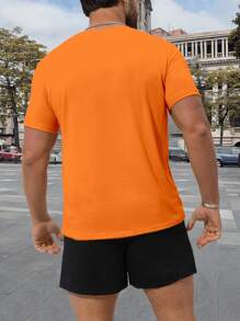 Manfinity Homme 2 Pieces Men's Casual Round Neck T-Shirt & Shorts Set, Simple & Fashionable For Summer - Multicolor - View 2