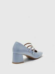 CUCCOO BIZCHIC Women's Minimalist Mary Jane Platform High Heels, Halloween For Christmas Spring Shoes - Blue - View 8