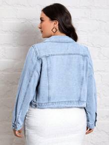 Plus Size Denim Jacket, Simple & Fashionable, Suitable For Summer