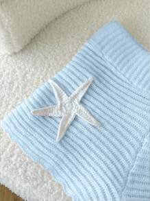 Elamini Starfish Pattern Knitted Pink Shorts - Baby Blue - View 5