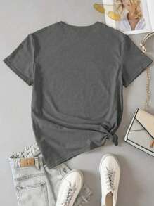 INAWLY Wild Mom Social Club Shirt, Comfortable Retro Pattern T-Shirt, Wild Mom Gift, Someone's Wild Wife, Mom Life T-Shirt, Fashionable Mom Clothing Women T-Shirt - Grey - View 2