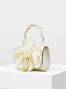 MOTF PREMIUM FLOWER APPLIQUE EVENING BAG - Champagne - View 3