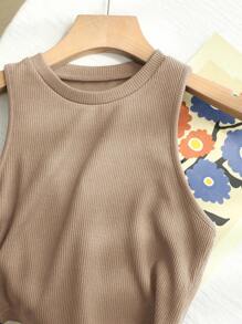 DAZY Casual Versatile Solid Color Tank Top, Summer