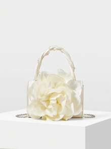 MOTF PREMIUM FLOWER APPLIQUE EVENING BAG - Champagne - View 5
