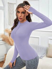 Easithlete Soft Sports Hoodie, Solid Color Long Sleeve Zipper, Minimalist & Fashionable, Suitable For Summer