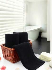 HYER KITCHEN 3/6/12pcs Set Bathroom Hand Towel & Face Towel, Black, Super Soft, Quick-Drying, Absorbent, Thick Home Bathroom Decor Summer - Black - View 5