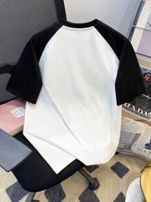 Manfinity Joysei 标准尺寸男士插肩袖 T 恤，休闲简约复古 1997 图案设计，适合春夏季运动装