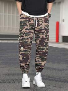 Manfinity EMRG Men's Camouflage Overalls Simple, Stylish And Casual Everyday