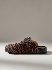 Solecia Mocasines planos casuales y versátiles con estampado de tigre para mujer