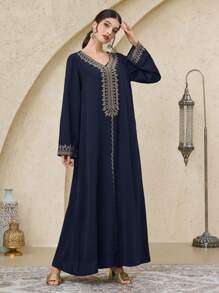 Al Najma Vestido largo de mujer de estilo turco y túnica árabe tradicional Abaya, Kaftan y Jalabiya, Modesto