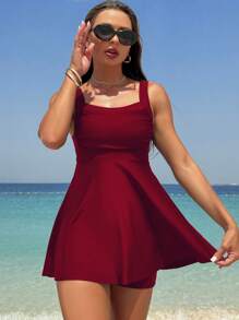 Swim Lushoire Gonna da spiaggia rossa per donna