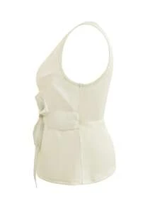 Plus Size Vrouwen Effen Kleur Strik Decor V-hals Mode Camisole
