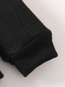 SHEIN Genkimix Kids 男童恐龙刺绣拉链保暖连体衣 - 黑色 - 查看 4