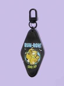SCOOBY-DOO X SHEIN Czarny Rombowy Brelok Modny Z Nadrukiem Kreskówki I Litery