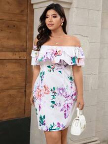 SHEIN Clasi Đầm bodycon dáng dài thanh lịch phong cách người nổi tiếng cỡ lớn cho nữ, thích hợp cho các buổi hẹn hò - Nhiều màu - Xem 3