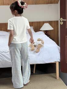Dazy Kids 2 件 Tween Girl 女童圆领印花短袖套装，春夏，加大码 - 藍色 - 查看 7