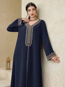 Al Najma Vestido largo de mujer de estilo turco y túnica árabe tradicional Abaya, Kaftan y Jalabiya, Modesto