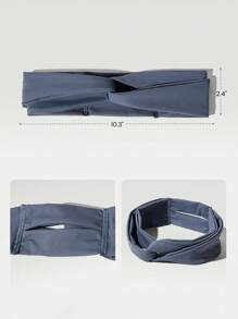 GLOWMODE FeatherFit™-Ribbed Train Hard Twist-Front Sweat-Absorbent Headband - Blue - View 6