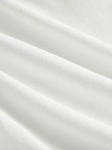 SHEIN MOD Combinaison femme grande taille col V couleur unie à volants avec ceinture, ensemble femme été pour la Saint-Valentin, vêtements de travail femme, combinaisons blanches pour femme, combinaisons pour femme de petite taille