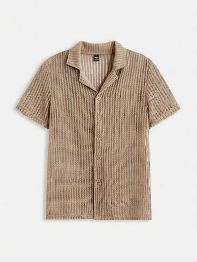 Manfinity RelaxMax Men Solid Lapel Collar Shirt