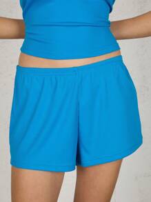 COUREZ Jersey Blue Mini Shorts Winter Clothes For Women Y2K Sexy