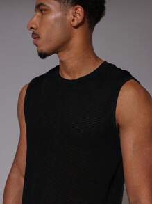 Musero Mesh Sleeveless Vest Tank Top For Spring Summer Holiday - Black - View 4
