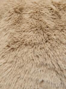 SUMWON WOMEN Halloween Luxurious Faux Fur Mini Skirt, Winter Party Club Wear Festival Fashion Statement Piece, Plush Dance PerFormance Costume Set - Mocha Brown - View 7