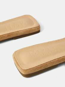 MOTF PREMIUM LIGHTWEIGHT WOVEN EMBOSSED MULE FLAT SANDALS - Apricot - View 6