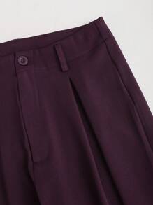 Sweetra Pantalones anchos plisados de mujer con tejido jacquard elegante vintage, para otoño/invierno