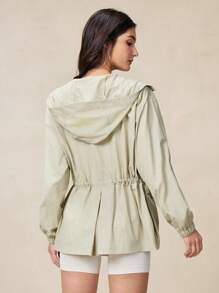 OutZeal 女士防水防风可收纳抽绳腰带户外夹克 露营徒步秋季