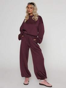 MUSERA Oversized Slant Pocket Jogger, Airport, Casual Thanksgiving - Purple - View 1