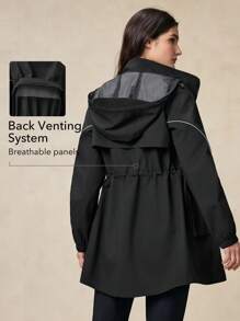 OutZeal WaterProof WindProof Reflective Detail Outdoor Jacket Trench Coat 3L Functional Fabric For Hiking
