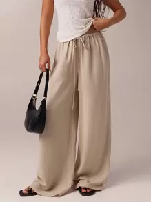 SHEIN Forever 21 春夏秋冬女装浪漫/舞会/正式/生日/90年代/商务休闲/优雅/西部风/外出/时尚/休闲/千禧年/夜店/办公室/鸡尾酒会/复古/紧身/锐舞节/趣味/优雅/老钱/街头风/度假/乡村音乐会/工作/端庄/春假/单身派对/演唱会/酷炫/基础款/毕业/低腰/宽松阔腿万圣节圣诞节裤 - 杏色 - 查看 8