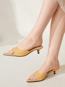 CUCCOO CHICEST Sandalias de mujer de tacón alto de punta fina y tacón de aguja, versátiles, para primavera y verano, con plataforma - Naranja - Ver 4