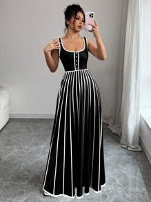 Chiquease 女士中长简约休闲连衣裙，适合夏季