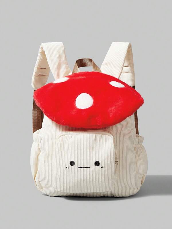 ROMWE Kawaii Casual schattige grappige rode paddenstoelrugzak